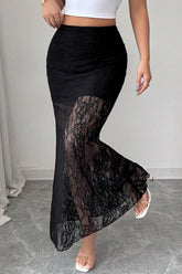 High-Waist Lace Bodycon Skirt