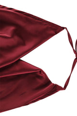 Cowl Neck Satin Halter Formal Dress