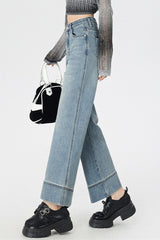 High Waist Cropped Straight Jean