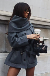 Scarf Collar Trench Coat