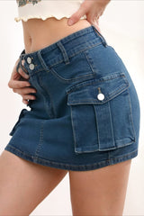 Street Style Solid Low-Waist Bodycon Skirt