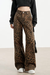 Leopard Print Wide Leg Jean