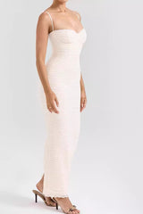 Spaghetti Strap Backless Bodycon Midi Dress