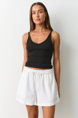High Waist Drawstring Relaxed Fit Casual Shorts