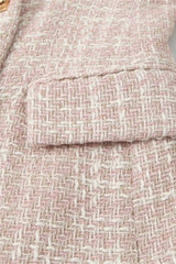 Textured Tweed Double Breasted Blazer