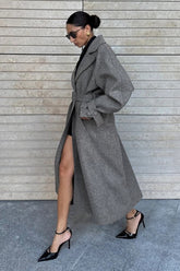 Loose Fit Long Wool Coat