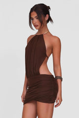 Halter Ring Tie Mini Dress