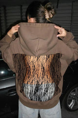 Hollow Out Lace Flower Back Hoodie