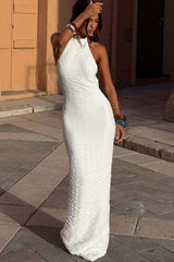 Halter Tie Back Maxi Dress