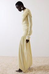 Ruched Asymmetric Ribbon Slim Mini Dress