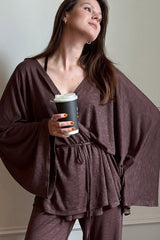 Modal Relaxed Pajama Top Straight Pants Set