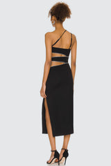 Strapless Chain Bodycon Midi Dress