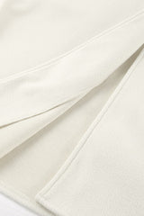 Beige Wool V-Neck Jacket