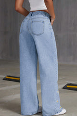 Floral Embroidered Denim Jean