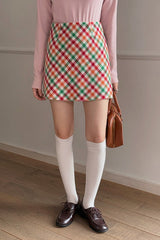 Checkered Wool Christmas Skirt