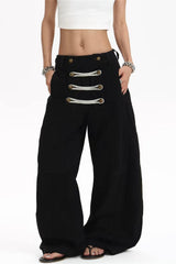 Hardware Loop Wide Leg Cargo Jeans