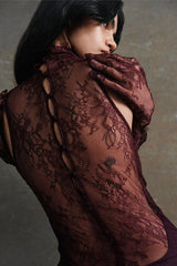 Halter Lace Paneled Deep V Ruched Wedding Dress