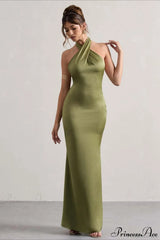 Halter Neck Sheath Formal Party Dress