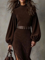 Harriet | Vintage Lantern-Sleeve Midi Dress