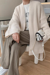 Lazy-Style Oversized Belted Knit Cardigan