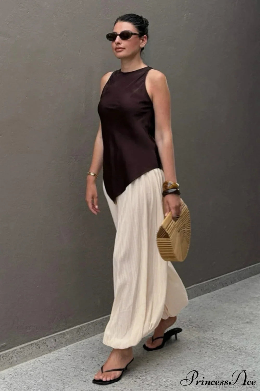 Loose Bubble Cuffed Pants