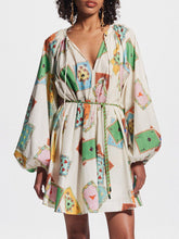 Unique Art Print Bubble Graceful Long Sleeve Versatile Mini Dress White / S Dresses