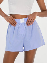 Striped Loose Wide Leg Lounge Short short-250223