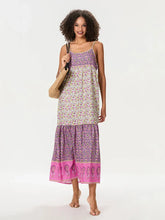 Bohemian Floral Spaghetti Strap Ruched Floral Dress MULTI / S floraldress-250126