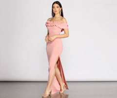 Colleen Ruffle Off Shoulder Crepe Dress Ins Street