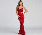 Shakira Cowl Neck Lace Mermaid Formal Dress Ins Street