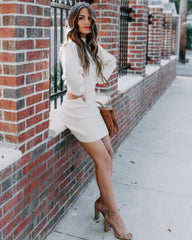 December To Remember Mock Neck Sweater Dress - Ivory