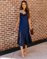 Halsey Embossed Leopard Midi Slip Dress