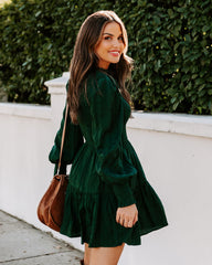 Pullover Long Sleeve Crew Neck Mini Dress