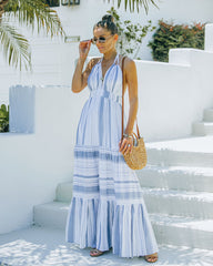 Montpellier Tiered Halter Maxi Dress