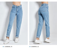 KittenAlarm - Harem Pants Vintage High Waist Jeans Woman Boyfriends Women's Jeans Full Length Mom Jeans Cowboy Denim Pants Vaqueros Mujer