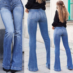 KittenAlarm - Skinny Flared Jeans Women's Fashion Denim Pants Bootcut Bell Bottoms Stretch Trousers Women Jeans Woman Jeans Low Rise Jeans