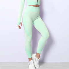 KittenAlarm - Mojoyce Sports Leggings Women Fitness Yoga Pants Workout Seamless Pants Push Up Running Tights High Waist Striped Legging