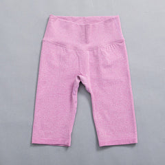 Mojoyce Sport Yoga Leggings Women Seamless Gym Clothing Fitness High Waist Push Up Workout Tights Solid Ribbed Pants