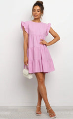 Innocence Linen Blend Babydoll Dress - Lavender - FINAL SALE