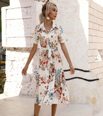Ellyn Floral Pocketed Tie Back Dress