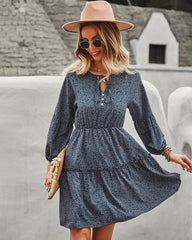 Encore Cotton Pocketed Acid Wash Tiered Dress