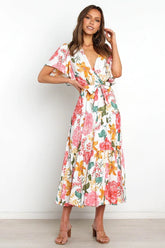 Taylen Satin Floral Cutout Maxi Dress - FINAL SALE