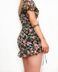 Innocent In Love Floral Smocked Ruched Dress