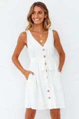 Francis Cotton Pocketed Button Down Shirt Dress