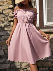 Mathis Pocketed Off The Shoulder Puff Sleeve Dress