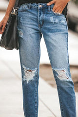 KittenAlarm - Ripped Slim Fit Washed Jeans
