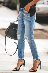 KittenAlarm - Ripped Slim Fit Washed Jeans