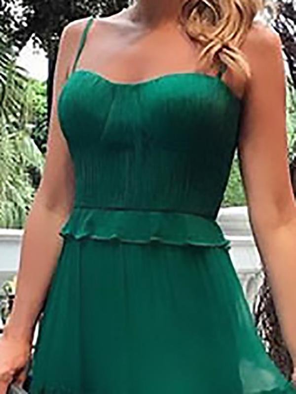 Elagant Big Swing Party Suspenders Dress