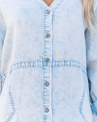 PREORDER - Gabby Cotton Pocketed Chambray Button Down Tunic