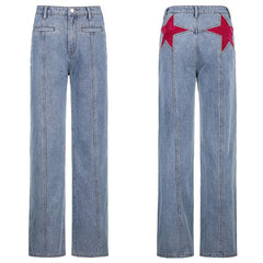 KittenAlarm - Weekeep Pockets Patchwork Baggy Jeans Fashion Streetwear 100% Cotton Women Denim Trouser Loose Cargo Pants Korean Jeans Harajuku